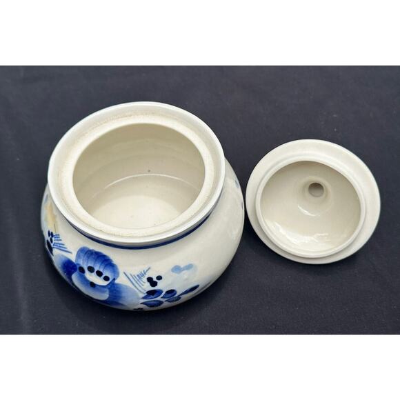 Gzhel COBALT Blue Porcelain Sugar Bowl or Honey Pot Hand Made In RUSSIA -4O - Picture 5 of 9